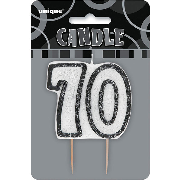 Glitz Black Numeral Pick Candle - 70