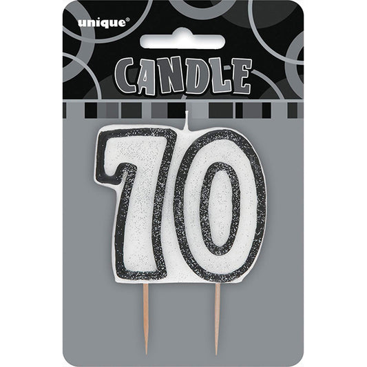 Glitz Black Numeral Pick Candle - 70