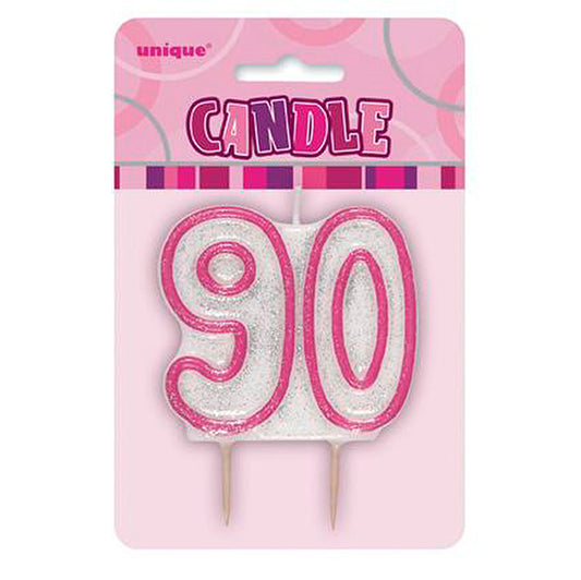 Glitz Pink Numeral Pick Candle - 90