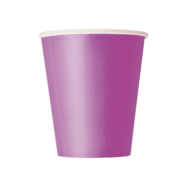 Pretty Purple Paper Cups 270ml (Pack of 8)