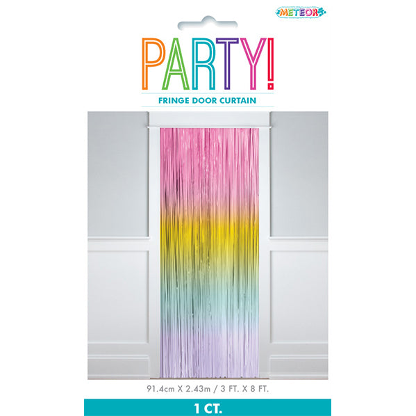 Fringe Door Curtain - Pastel Rainbow