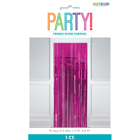 Fringe Door Curtain - Hot Pink