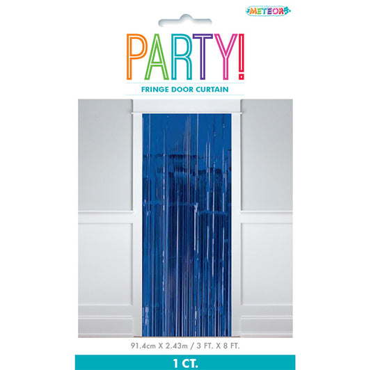 Fringe Door Curtain - Royal Blue