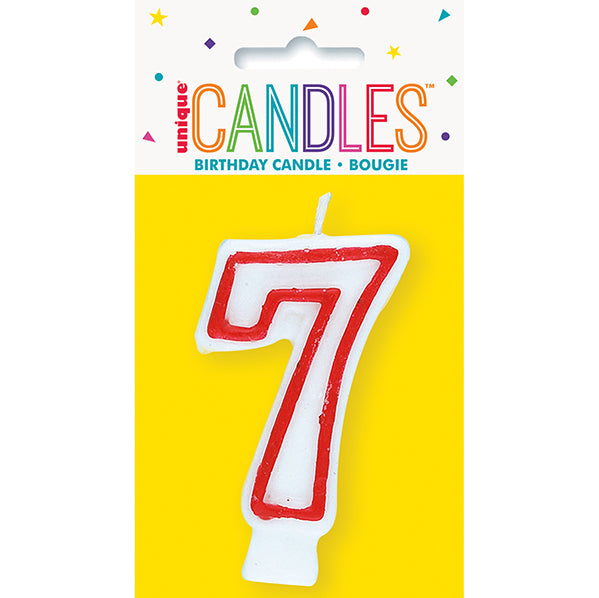 Red Numeral Candle - 7