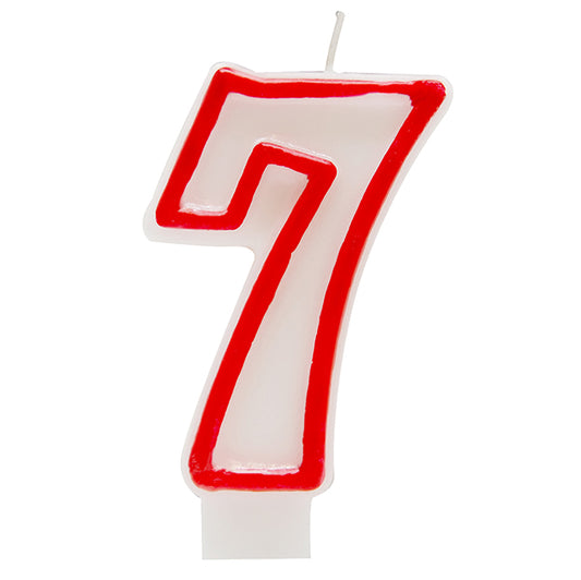 Red Numeral Candle - 7