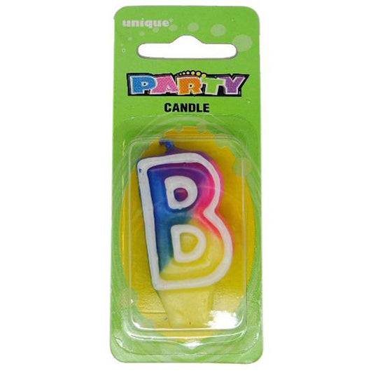 Rainbow Alphabet Candle - B