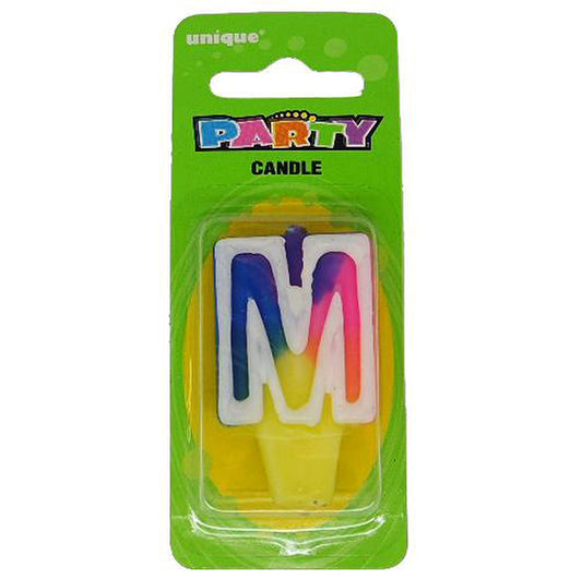 Rainbow Alphabet Candle - M