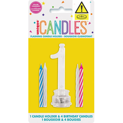 Flashing Birthday Candle Holder - 1 (pack of 5)