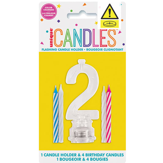 Flashing Birthday Candle Holder - 2 (pack of 5)