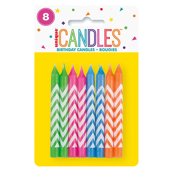 Chevron Candles - Assorted Candles (Pack of 8)