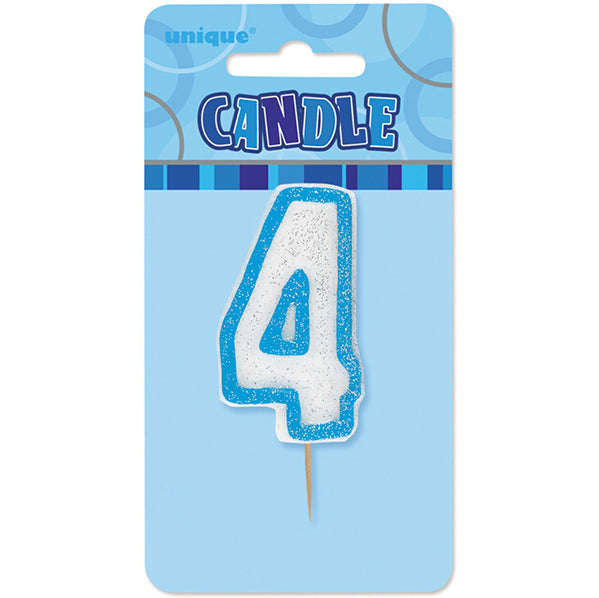 Glitz Blue Numeral Pick Candle - 4