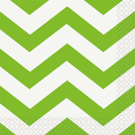 Chevron Lime Green Beverage Napkins (Pack of 16)