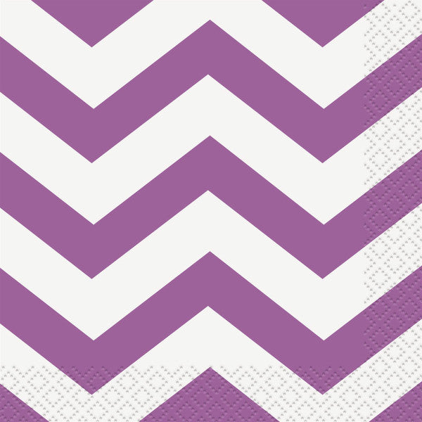 Chevron Pretty Purple Beverage Napkins (Pack of 16)