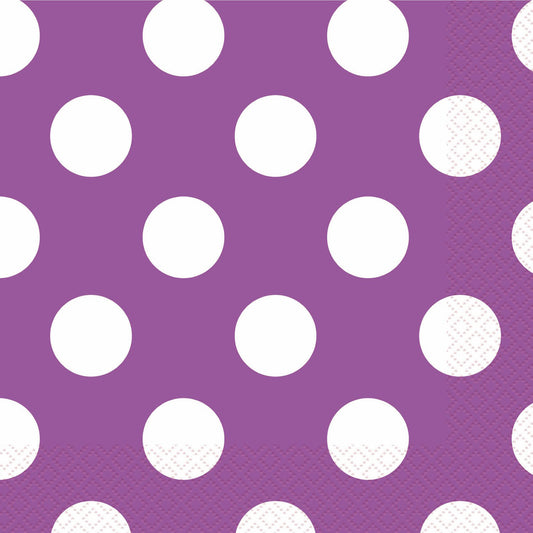 Dots Pretty Purple Beverage Napkins (Pack of 16)