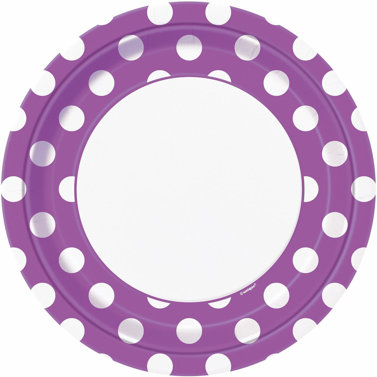 Dots Pretty Purple Paper Plates 23cm (Pack of 8)