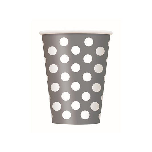 Dots Silver Paper Cups 335ml (Pack of 8)