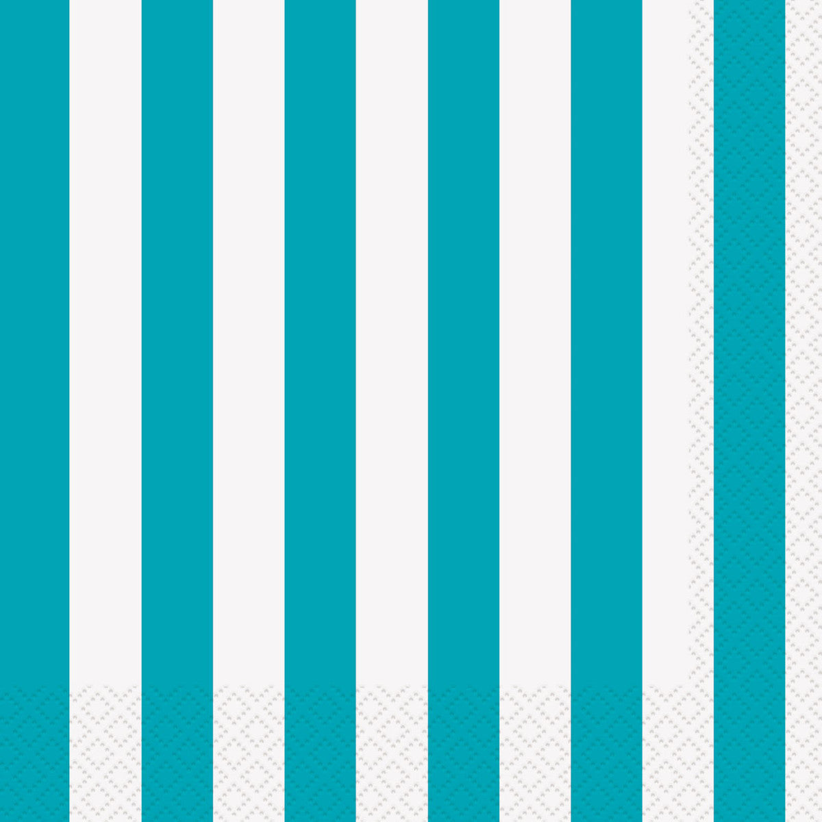 Stripes Caribbean Teal Luncheon Napkins (Pack of 16)