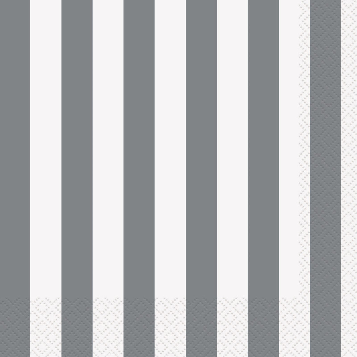 Stripes Silver Beverage Napkins (Pack of 16)