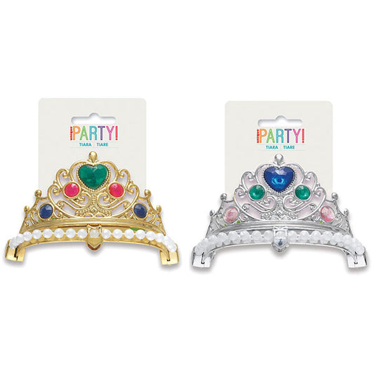 Jewelled Tiara - Gold & Silver (Pack of 2)