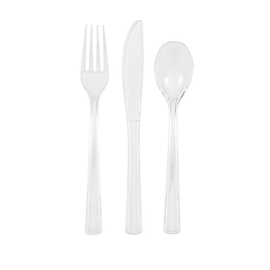 Clear Assorted Cutlery (Pack of 18)