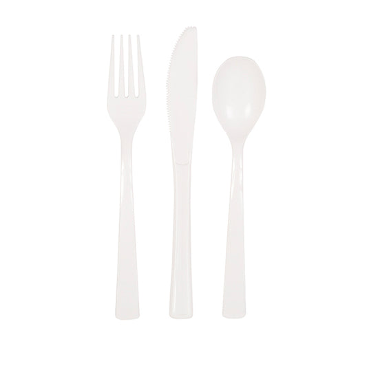 White Assorted Cutlery (Pack of 18)