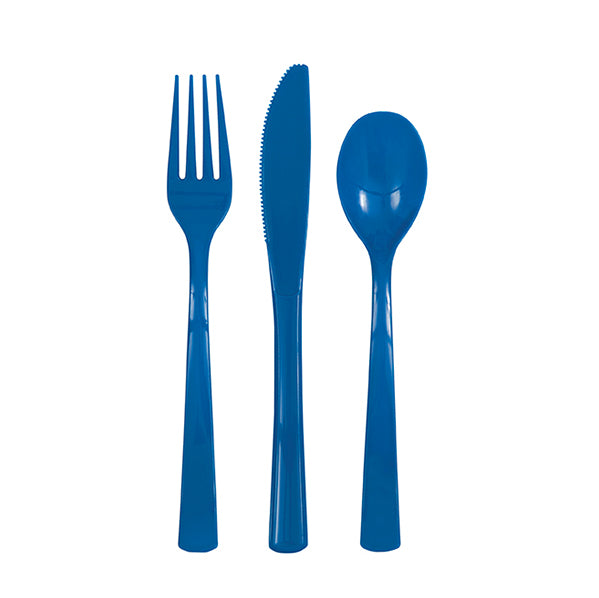 Royal Blue Assorted Cutlery (Pack of 18)