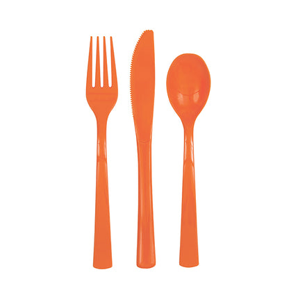 Pumpkin Orange Assorted Cutlery (Pack of 18)