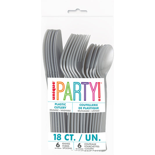 Silver Assorted Cutlery (Pack of 18)