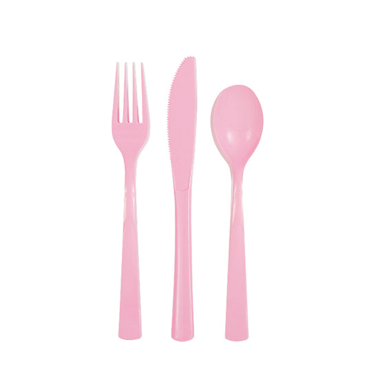 Lovely Pink Assorted Cutlery (Pack of 18)