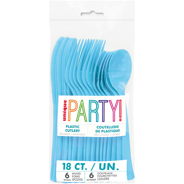 Powder Blue Assorted Cutlery (Pack of 18)