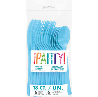 Powder Blue Assorted Cutlery (Pack of 18)