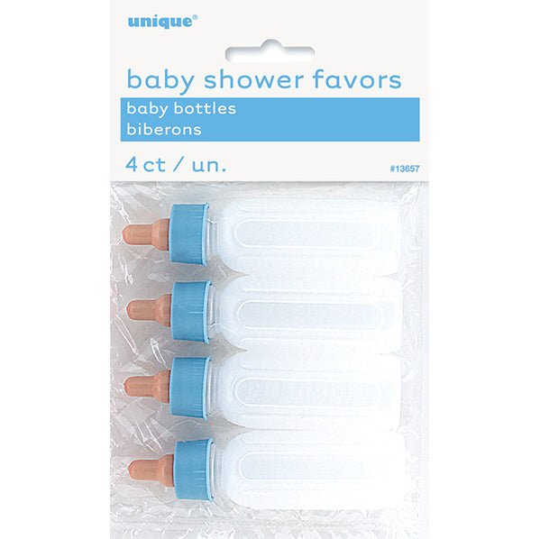 4 Baby Bottles - Blue - The Party Marketplace