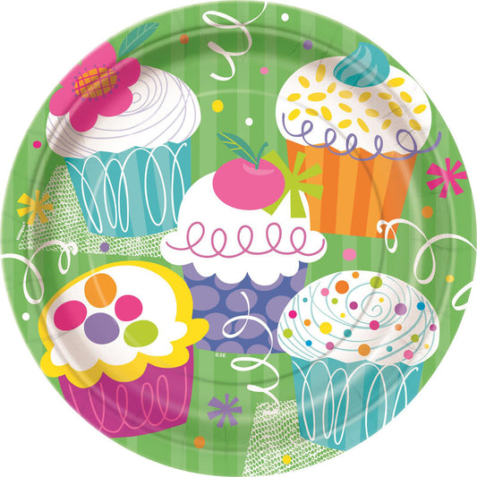 Cupcake Paper Plates 23cm (Pack of 8)