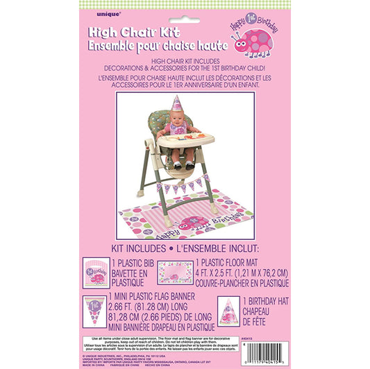 High Chair Kit - 1st Birthday Ladybug