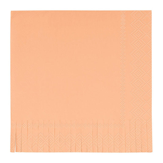 Boho Peach Fringe Luncheon Napkins (Pack of 16)