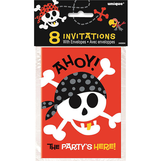 Pirate Fun Invitations (Pack of 8)