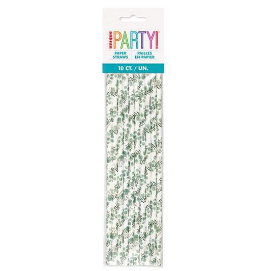 Botanical Paper Straws (Pack of 10)