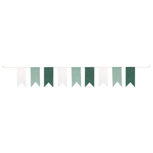 Green & White Felt Pennant Banner - 1.21m