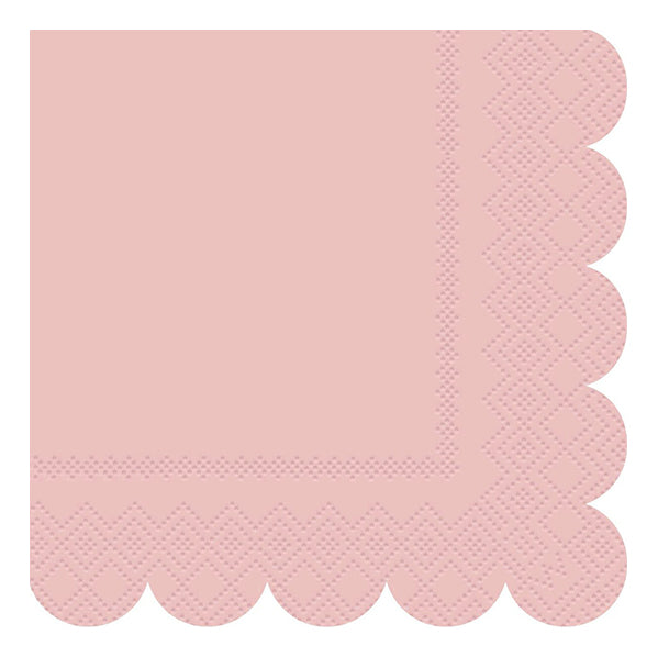 Ballet Pink Scalloped Edge Luncheon Napkins (Pack of 16)