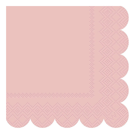 Ballet Pink Scalloped Edge Luncheon Napkins (Pack of 16)