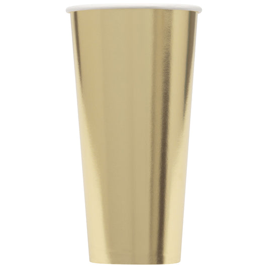 Gold Foil Paper Cups 591ml (Pack of 6)