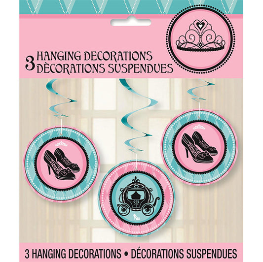 Fairytale Princess Hanging Swirl Decorations (Pack of 3)