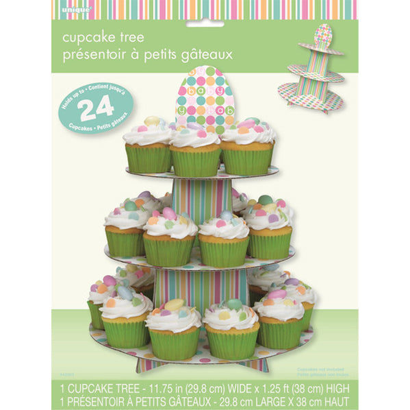 Pastel Stripes Baby Cupcake Tree