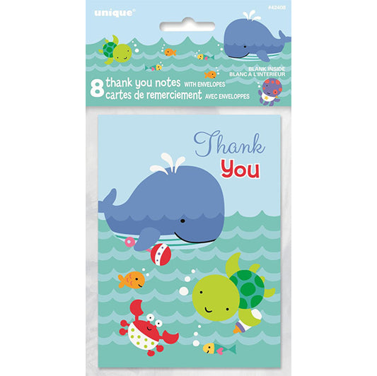 Under The Sea Pals - Thank You Notes (Pack of 8)