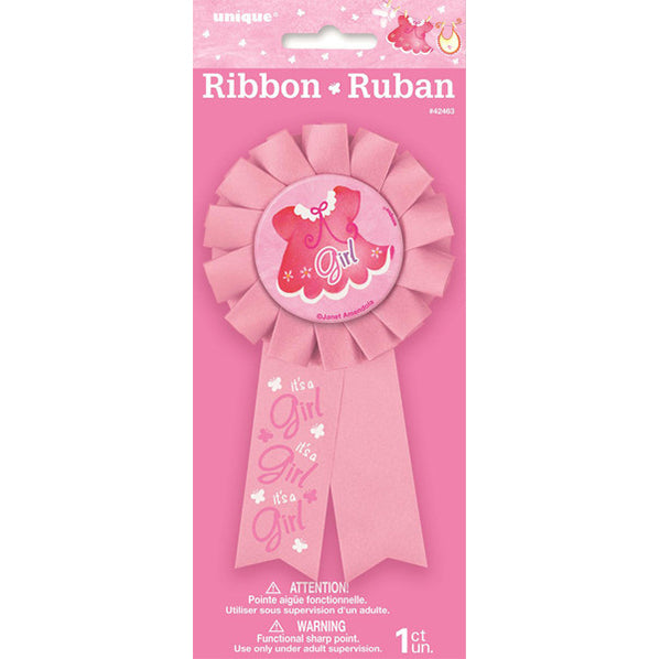 Clothesline Pink "It's A Girl" Award Ribbon