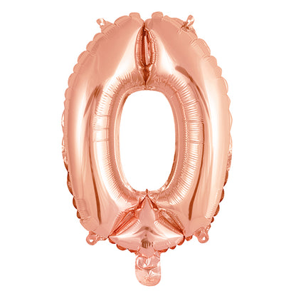 Rose Gold "0" Numeral Foil Balloon (35cm)