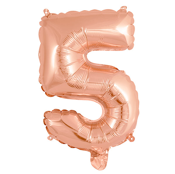 Rose Gold "5" Numeral Foil Balloon (35cm)