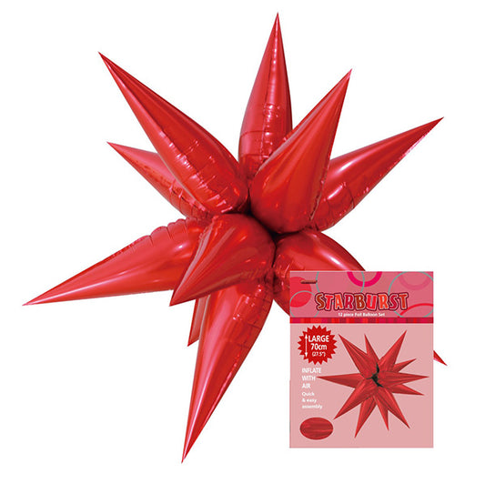 Glitz Starburst Foil Balloon - Red (70cm)