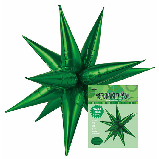 Glitz Starburst Foil Balloon - Green (70cm)