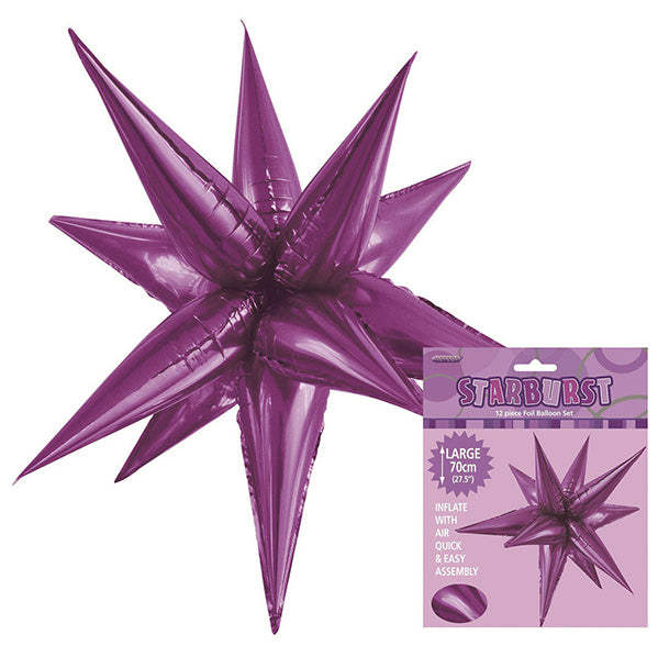 Glitz Starburst Foil Balloon - Pretty Purple (70cm)